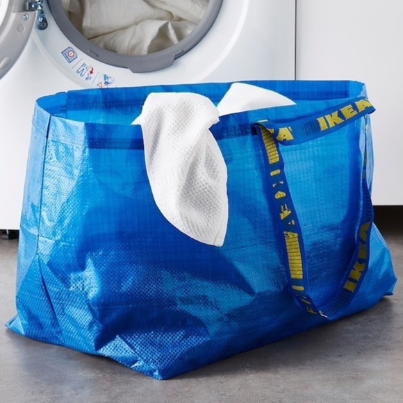 5 Ikea BAGS blue sturdy carrying plastic storage Spring Cleaning 🧽 no zippers - Picture 3 of 11